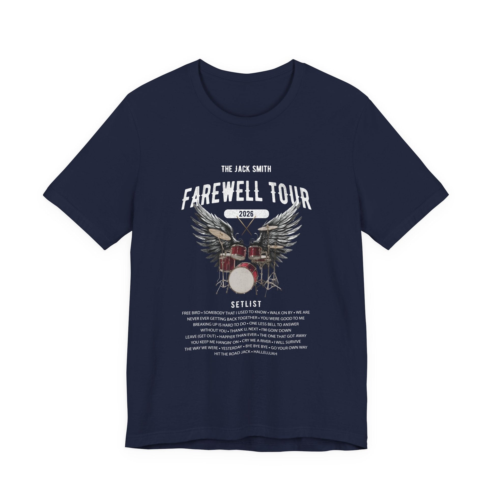 Personalized Retirement FAREWELL TOUR T-Shirt, RED Drum kit, Music Fan Gift, Funny Custom Shirt for Retiree AnywherePOD