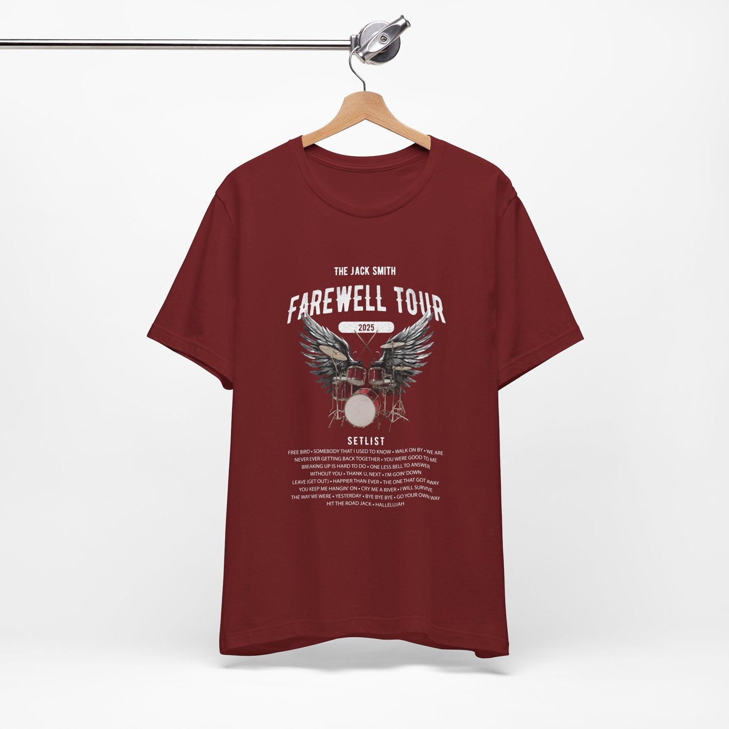 Personalized Retirement FAREWELL TOUR T-Shirt, RED Drum kit, Music Fan Gift, Funny Custom Shirt for Retiree AnywherePOD