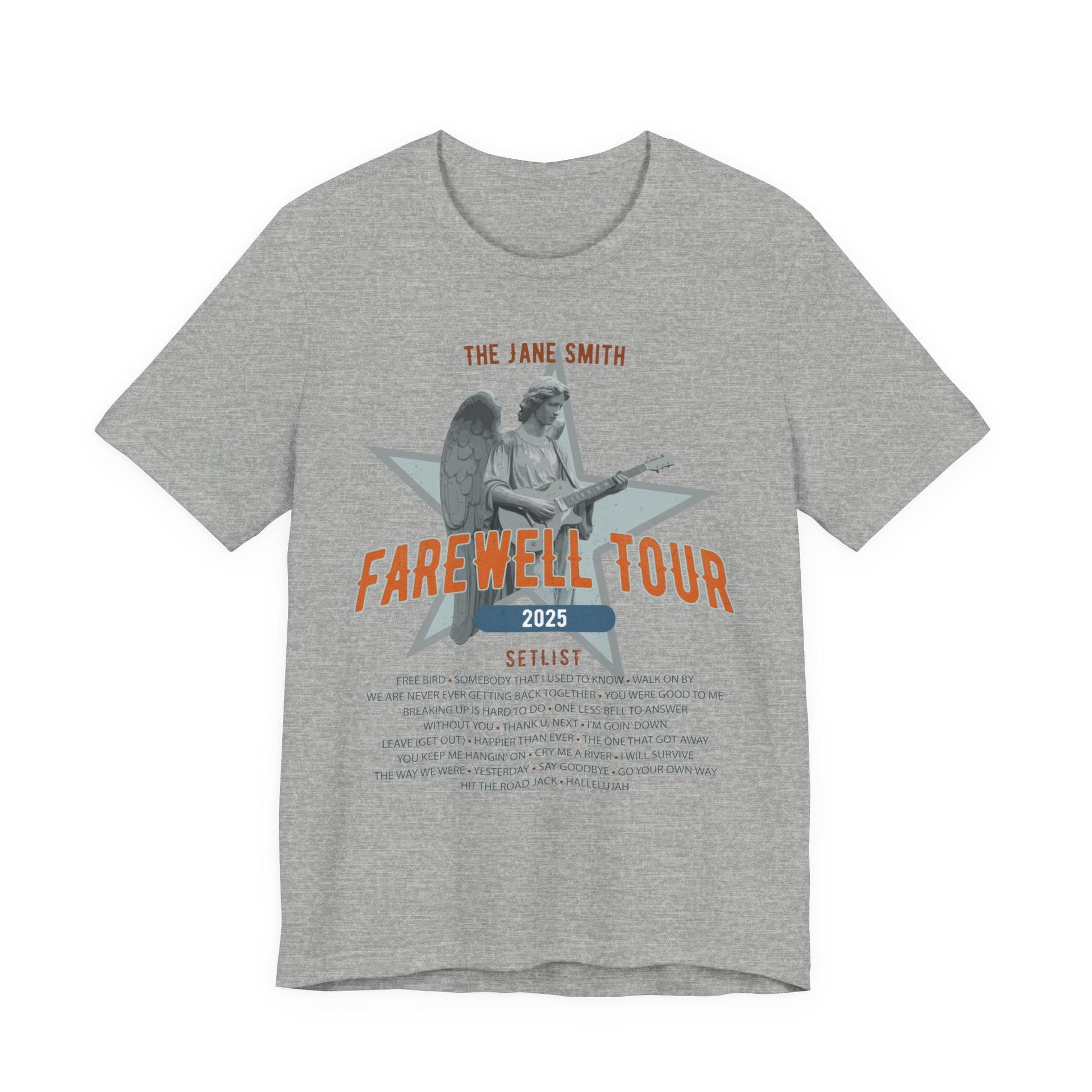 Personalized Retirement FAREWELL TOUR T-Shirt, Angel Rock Star Design Music-themed Retirement Gift for Music Fan, Custom Shirt for Retiree AnywherePOD