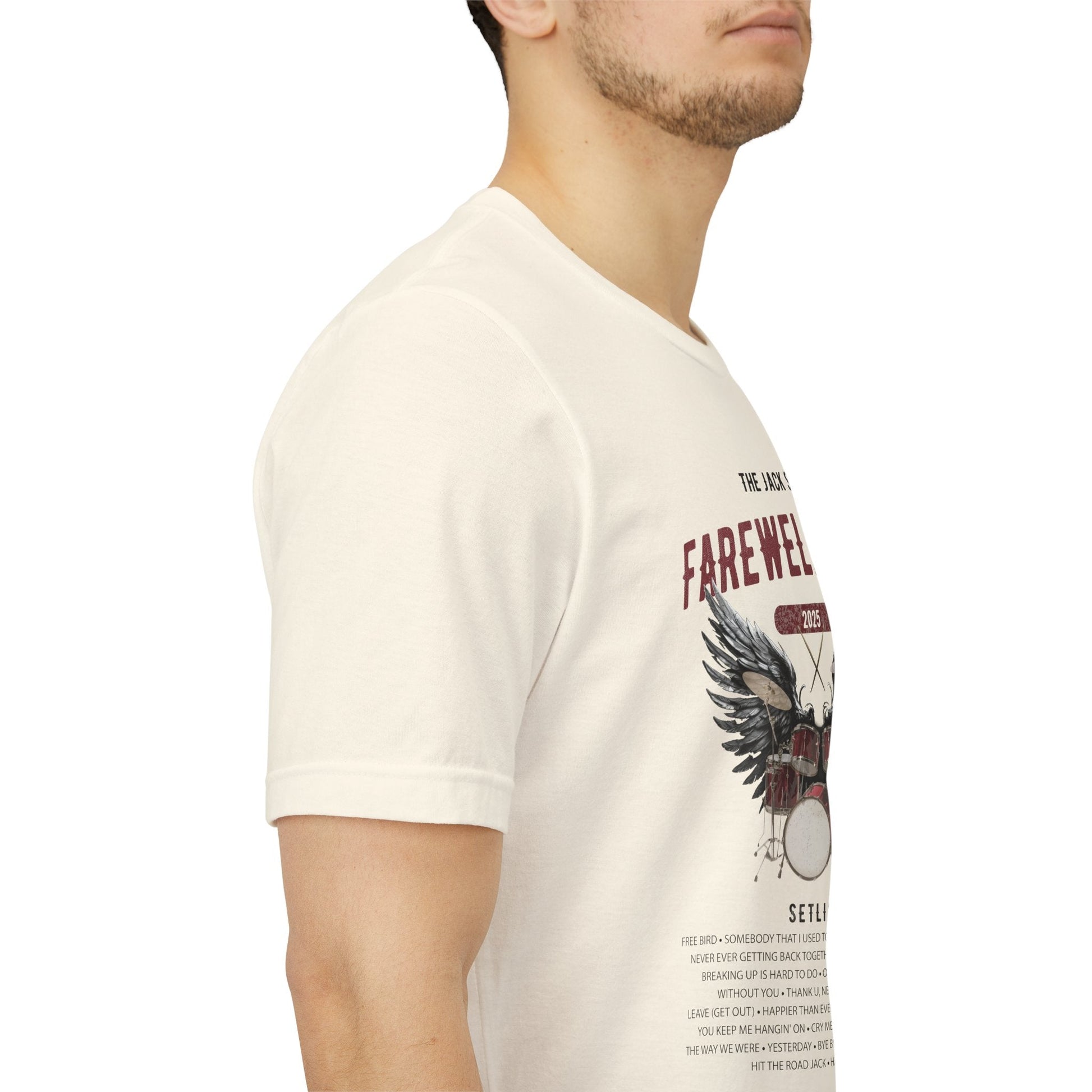 Personalized Retirement FAREWELL TOUR T-Shirt, RED Drum kit, Music Fan Gift, Funny Custom Shirt for Retiree AnywherePOD