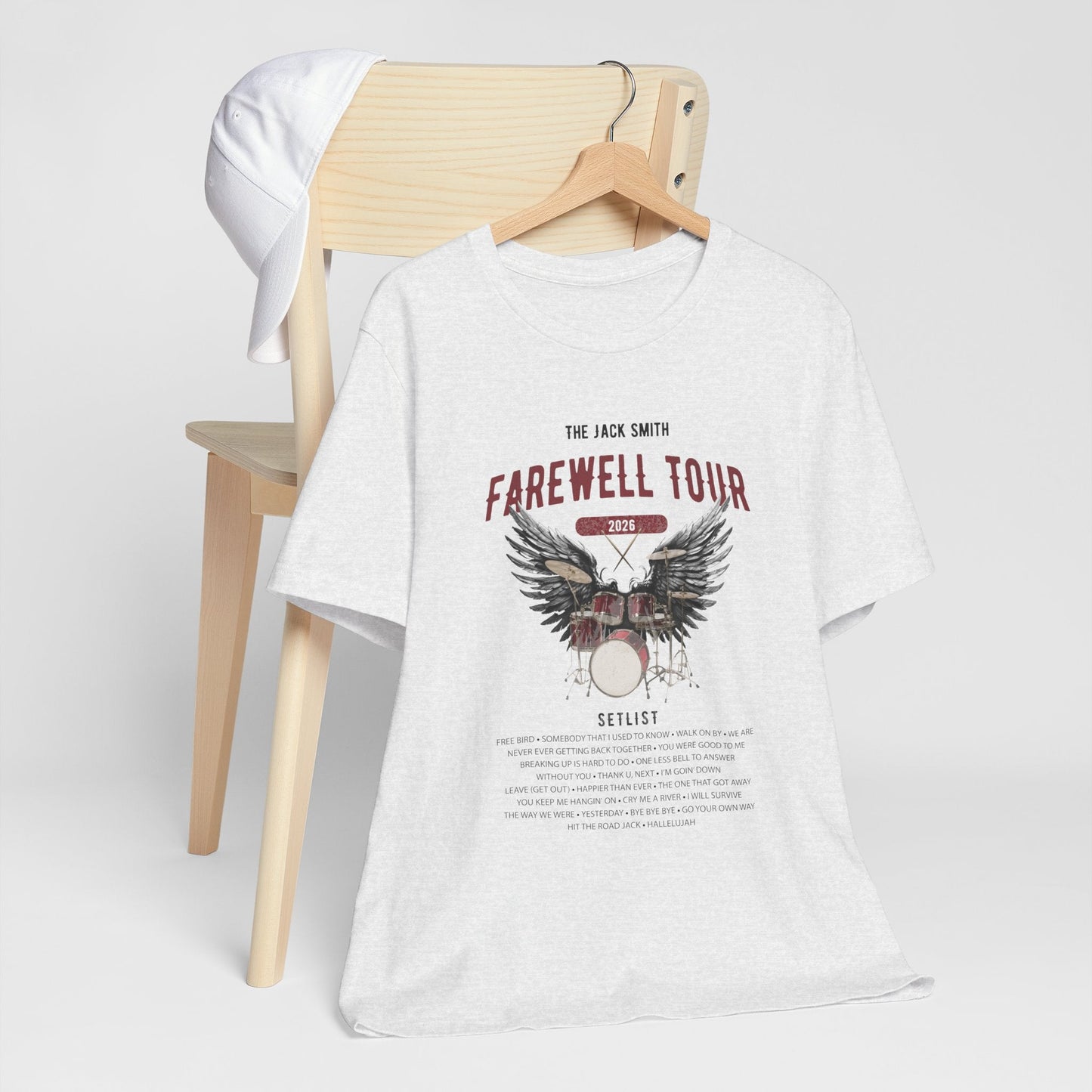 Personalized Retirement FAREWELL TOUR T-Shirt, RED Drum kit, Music Fan Gift, Funny Custom Shirt for Retiree AnywherePOD