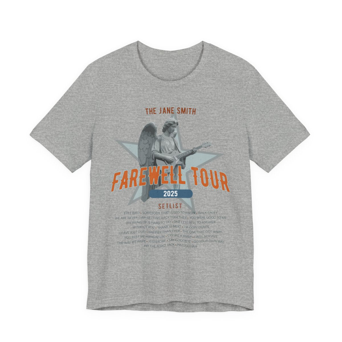 Personalized Retirement FAREWELL TOUR T-Shirt, Angel Rock Star Design Music-themed Retirement Gift for Music Fan, Custom Shirt for Retiree