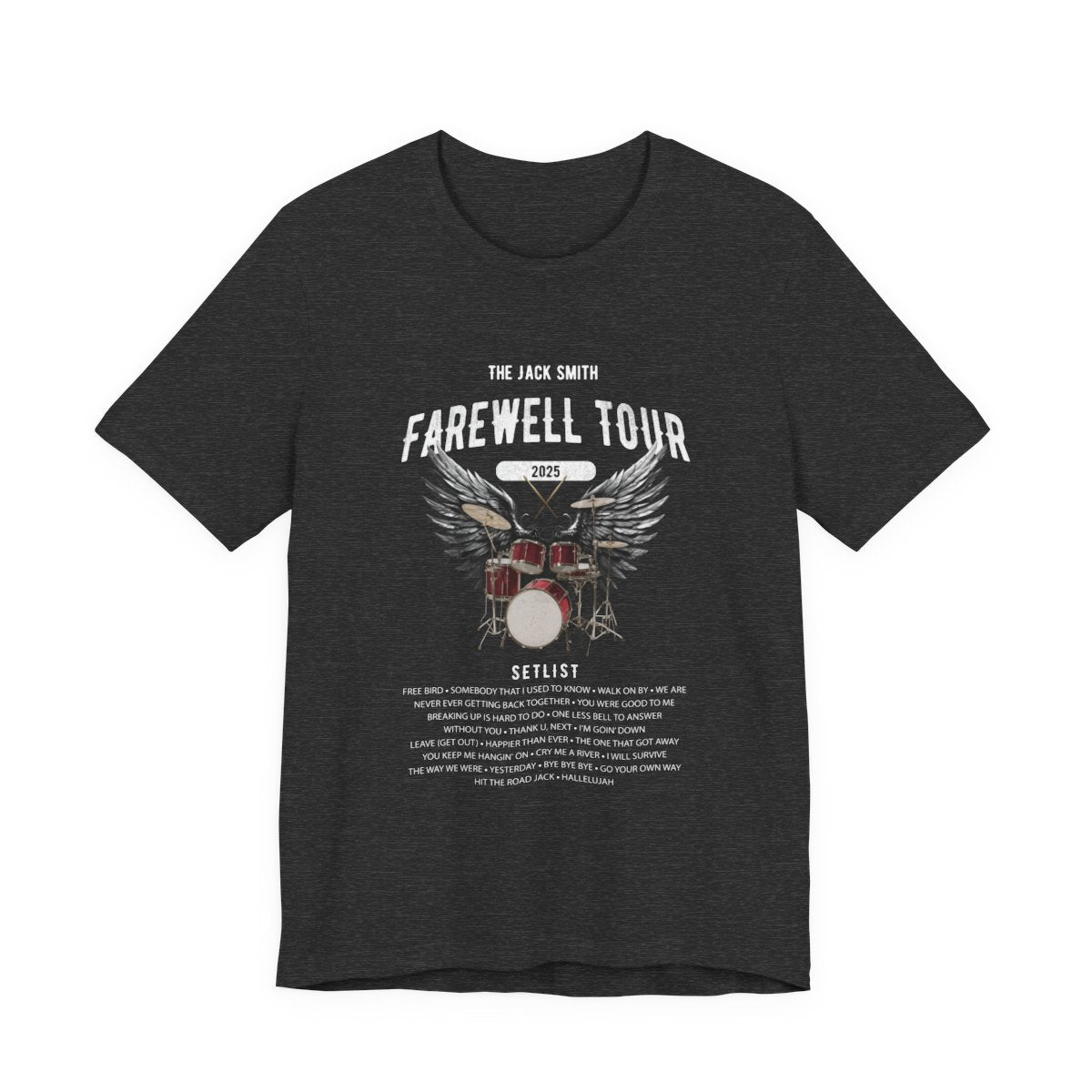 Personalized Retirement FAREWELL TOUR T-Shirt, RED Drum kit, Music Fan Gift, Funny Custom Shirt for Retiree AnywherePOD