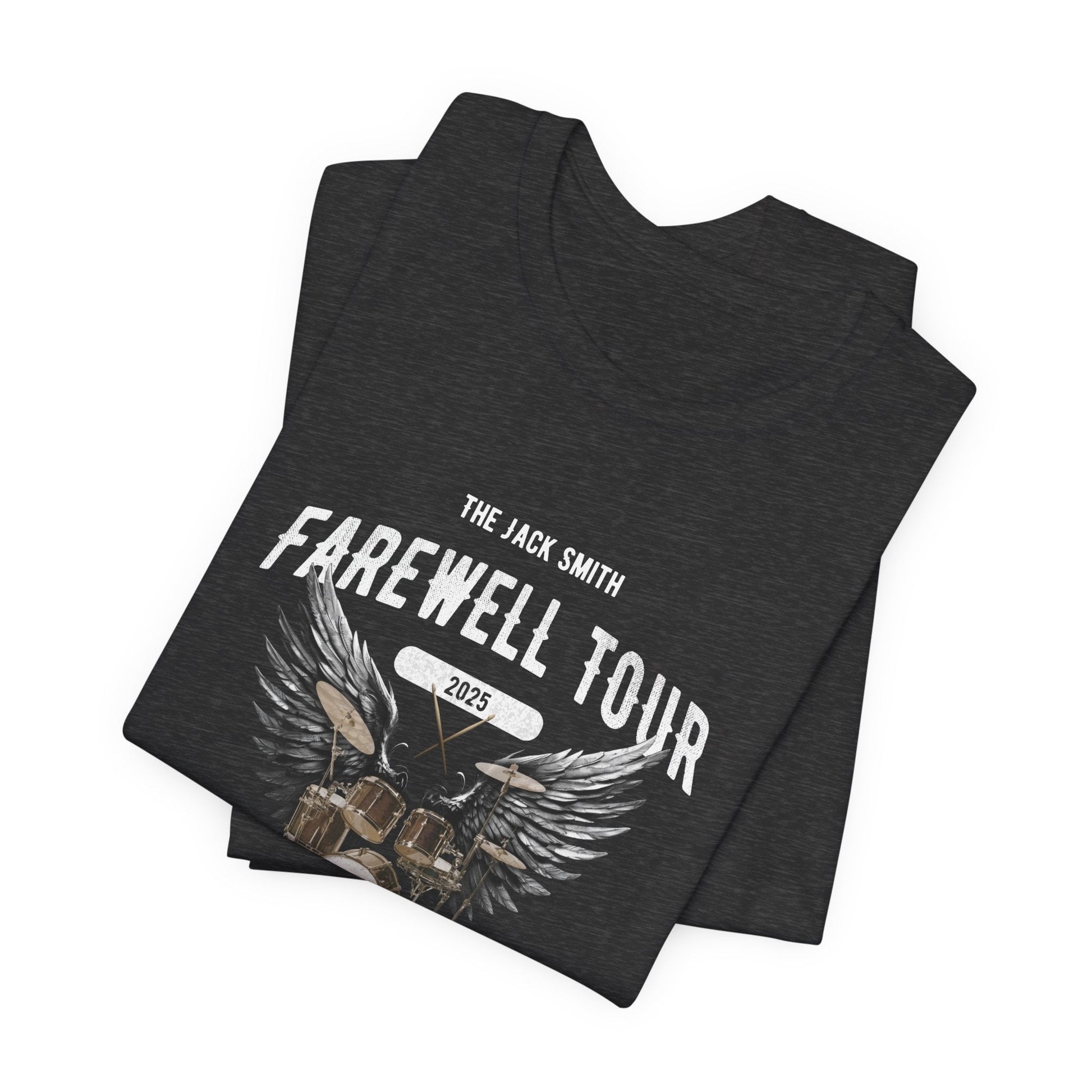 Personalized Retirement FAREWELL TOUR T-Shirt, Drummer-themed, Music Fan Gift, Funny Custom Shirt for Retiree AnywherePOD
