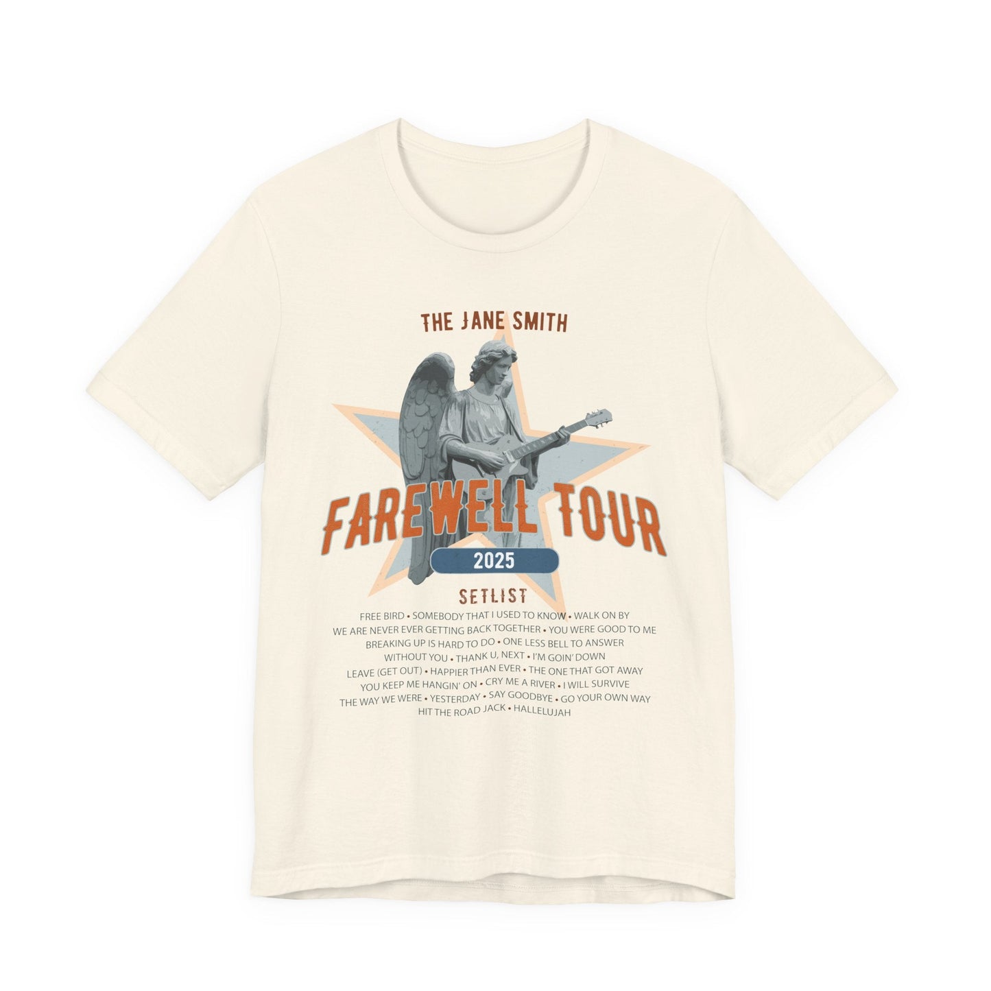 Personalized Retirement FAREWELL TOUR T-Shirt, Angel Rock Star Design Music-themed Retirement Gift for Music Fan, Custom Shirt for Retiree AnywherePOD