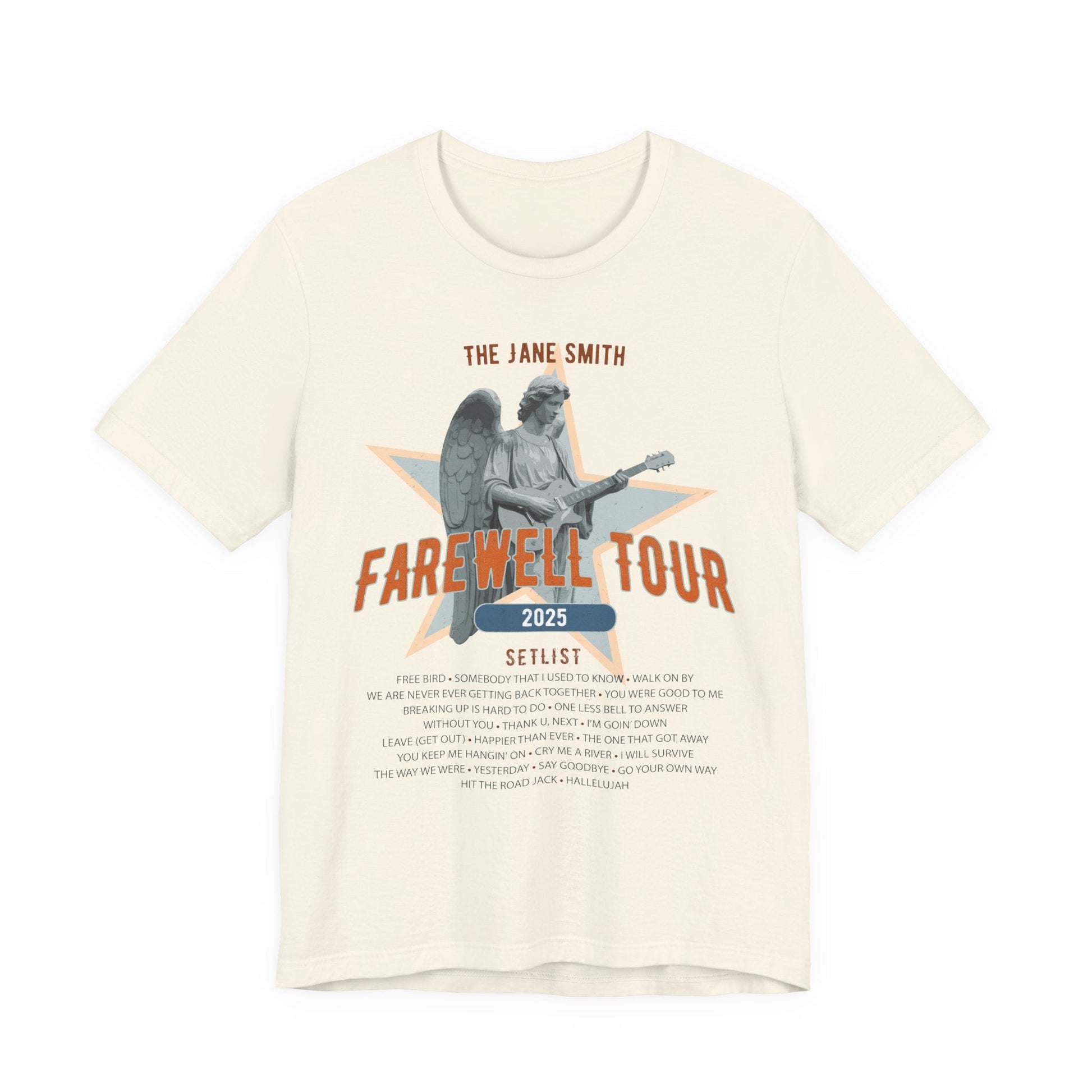 Personalized Retirement FAREWELL TOUR T-Shirt, Angel Rock Star Design Music-themed Retirement Gift for Music Fan, Custom Shirt for Retiree AnywherePOD