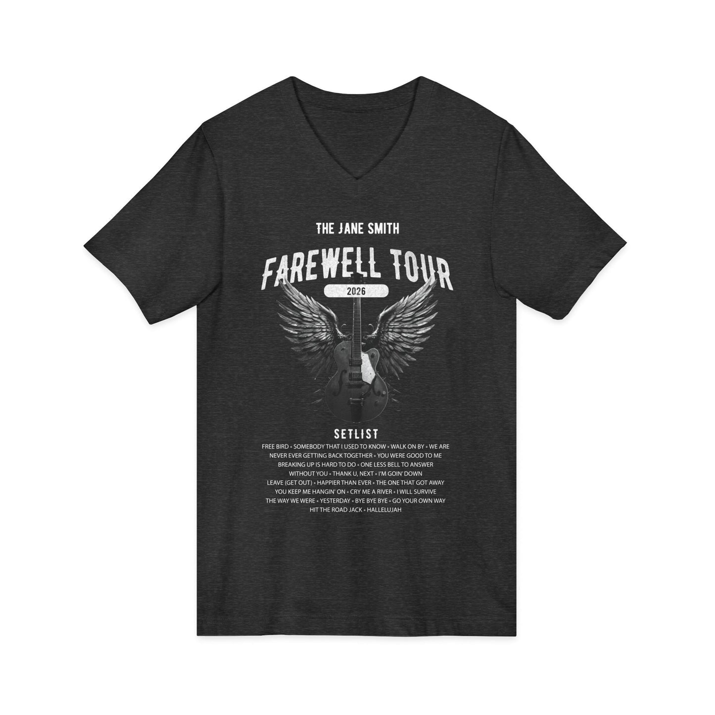 V-Neck Farewell Tour Retirement T-Shirt, Personalized Rock Fan Retiree Gift, Funny Short Sleeve Tee AnywherePOD