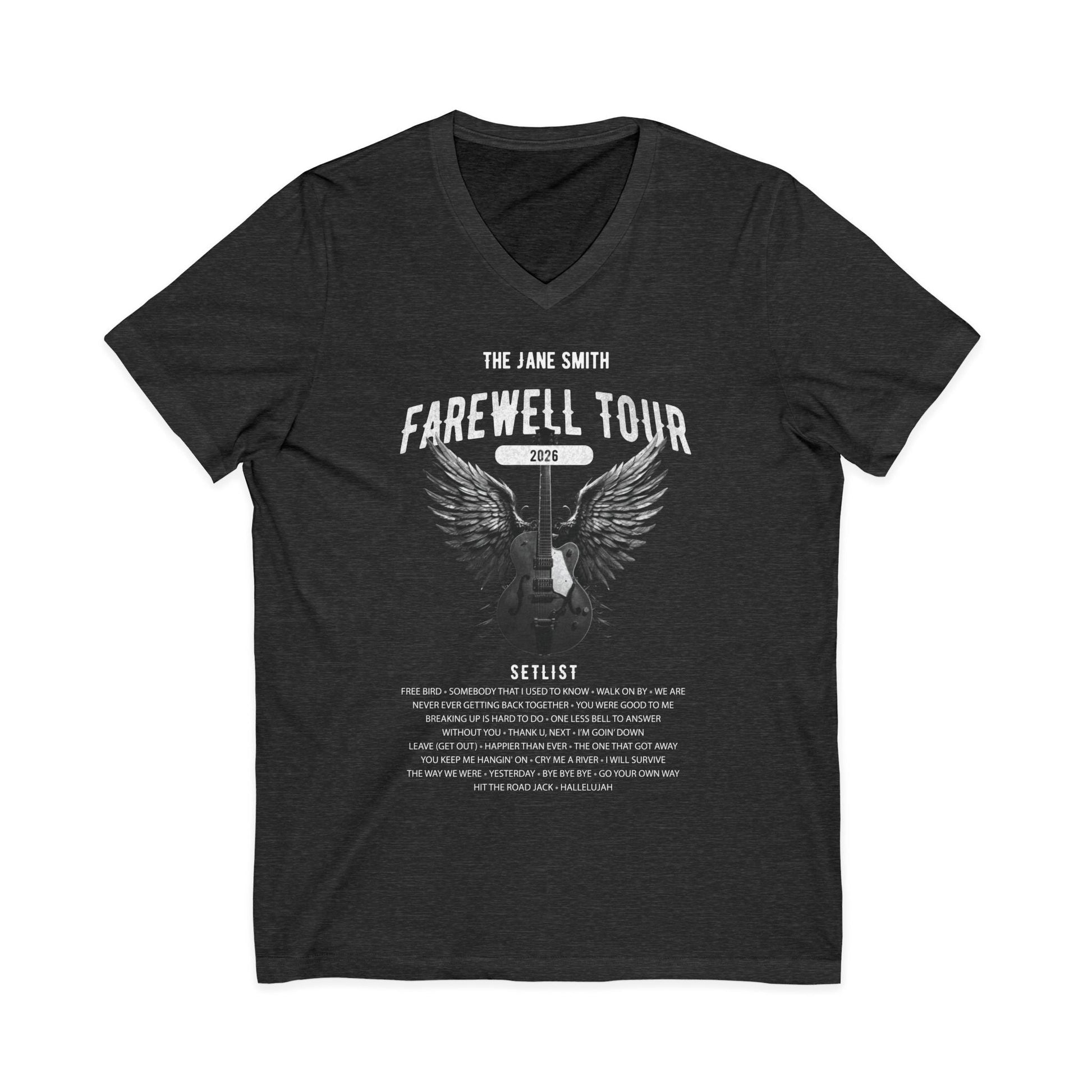 V-Neck Farewell Tour Retirement T-Shirt, Personalized Rock Fan Retiree Gift, Funny Short Sleeve Tee AnywherePOD