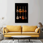 Canvas Print stretched on a frame (24" x 36" 8 Guitars)