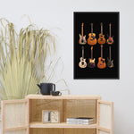 Framed  Poster (8 Guitars - Two Sizes)